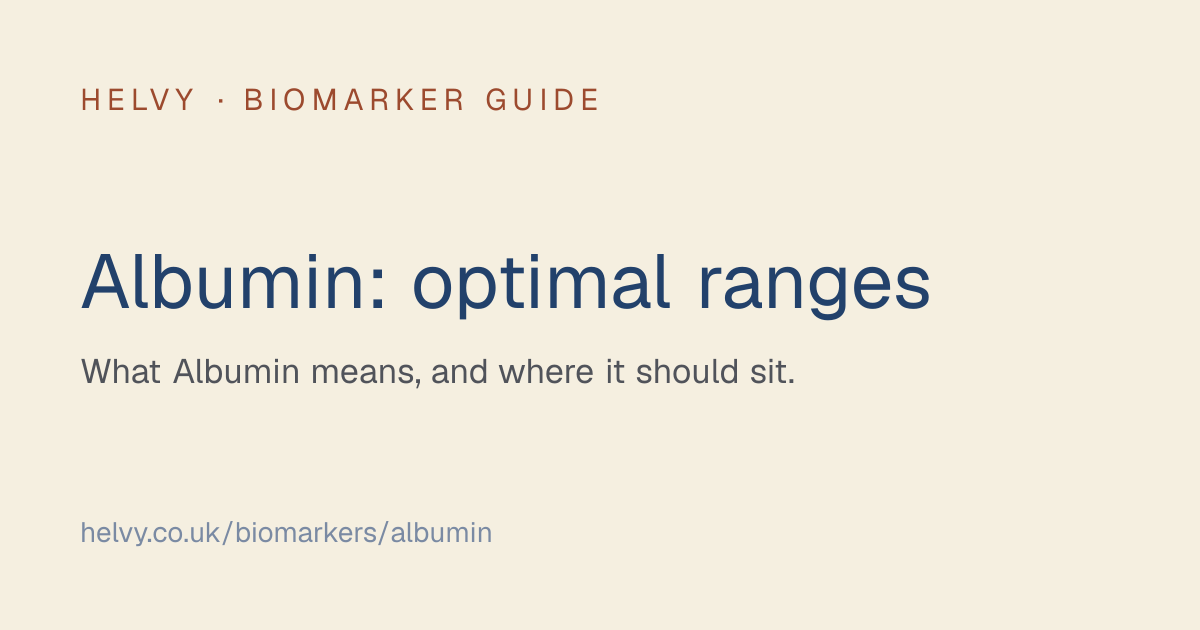 Albumin Blood Test | Optimal Ranges & Guide | Helvy