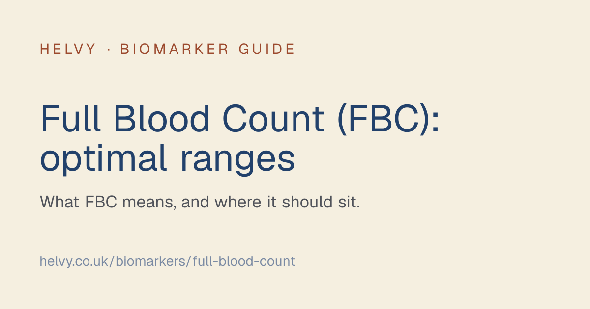 Full Blood Count (FBC) Blood Test | Optimal Ranges & Guide | Helvy